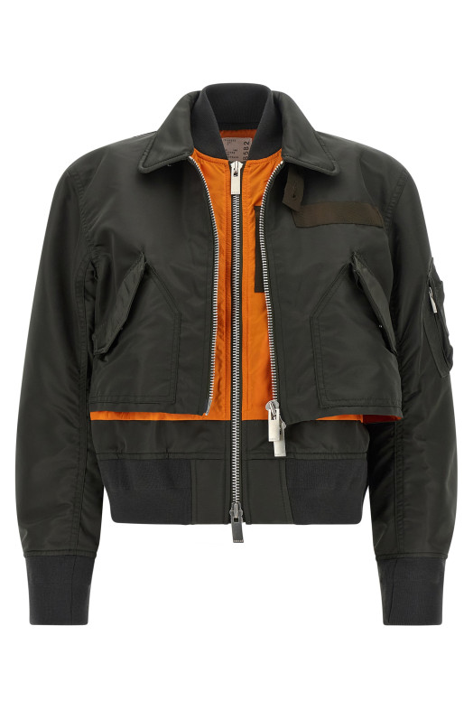 Double layer blouson Green