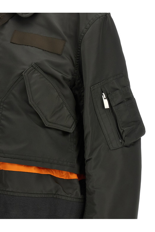 Double layer blouson Green
