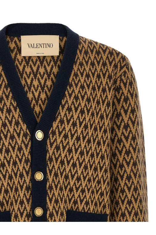 Кардиган Valentino Garavani «Toute La V», многоцветный V3KA04IAR10PF