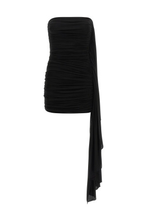 Асиметрична сукня з драпіруванням, чорна ALEXANDER WANG 1CC3266000001