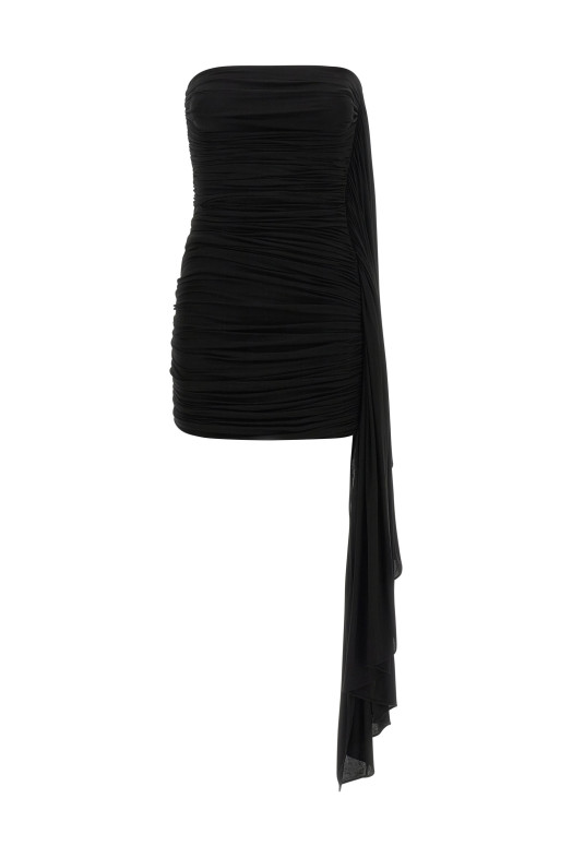 Асимметричное платье с драпировкой, чёрное ALEXANDER WANG 1CC3266000001