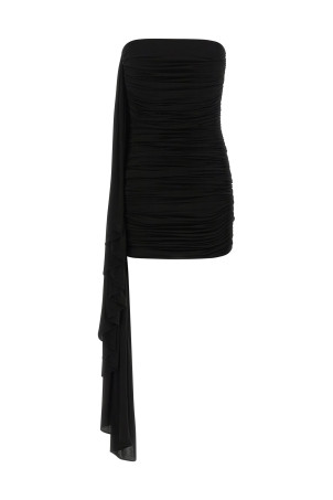 Асиметрична сукня з драпіруванням, чорна ALEXANDER WANG 1CC3266000001