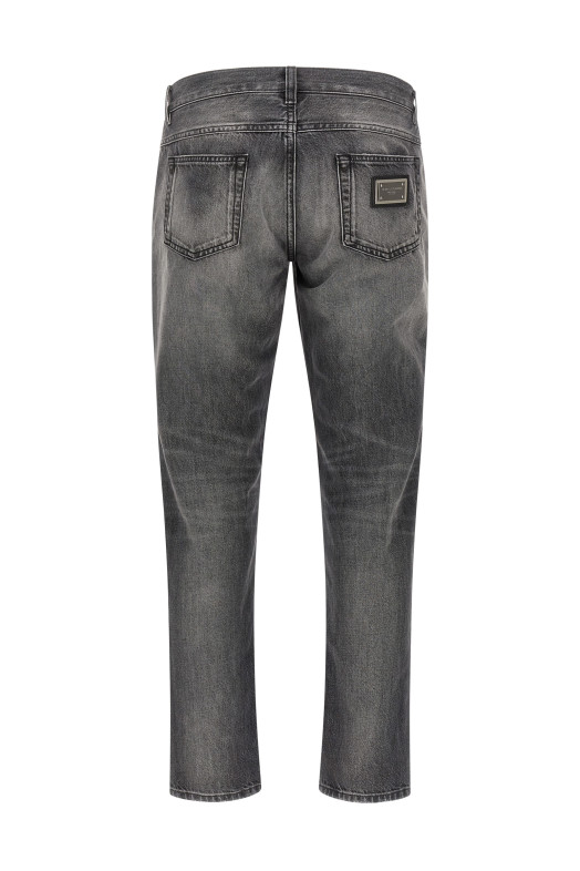Джинсы с эффектом потертости, серые DOLCE & GABBANA GYJCCDG8PI7S9001