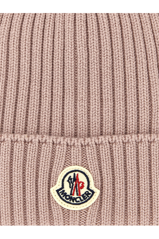 Шерстяная шапка розового цвета MONCLER ENFANT L29543B00008M113153F