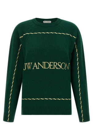 Logo embroidery sweater Green