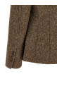 Donegal wool double-breasted blazer Brown