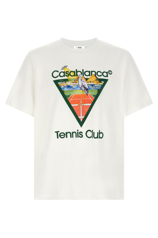 'Tennis Club' front print T-shirt White