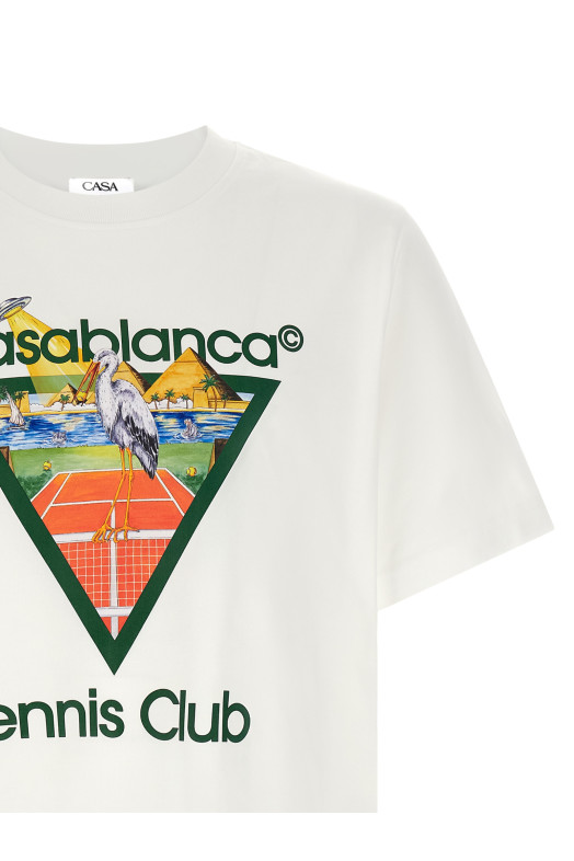 'Tennis Club' front print T-shirt White