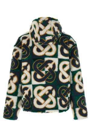 'Monogram' intarsia fleece jacket Multicolor