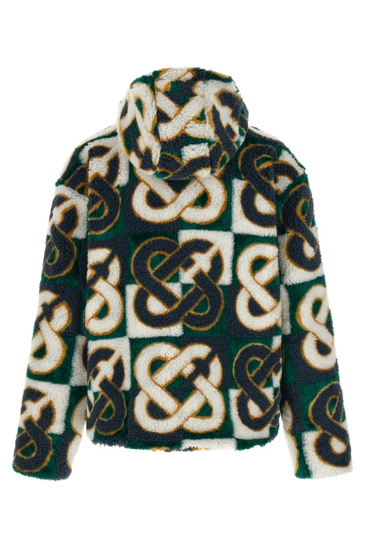 'Monogram' intarsia fleece jacket Multicolor
