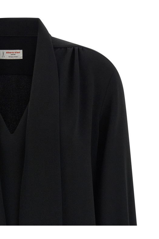 Lavallière neck blouse Black