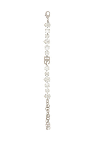 Bracelet with rhinestones and logo Silver