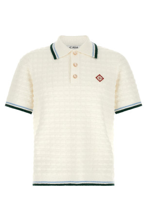 Bouclé polo shirt White