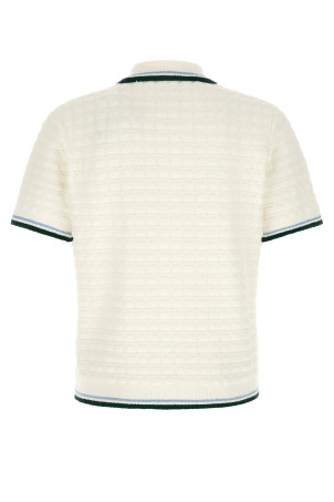 Bouclé polo shirt White