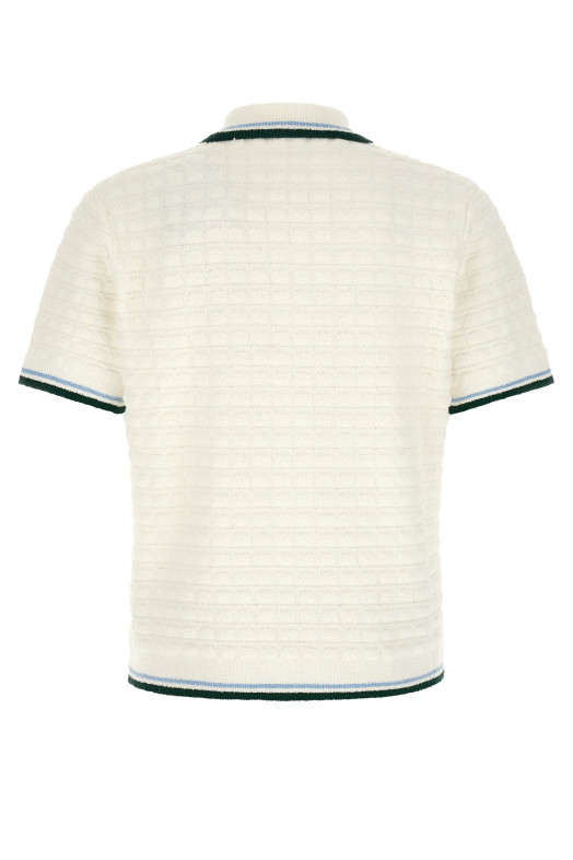 Bouclé polo shirt White