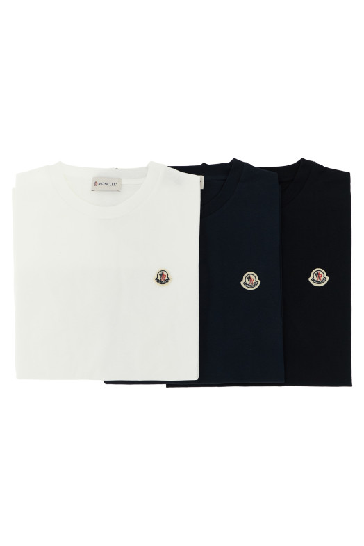 Футболка с логотипом в виде нашивки, 3 шт. в наборе, разноцветная MONCLER ENFANT L29548C0001389AT93P1