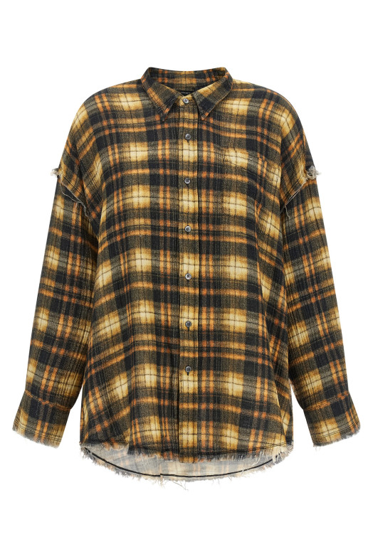 Рубашка с необработанным краем, коричневая R13 R13WR075R918BBROWNPLAID