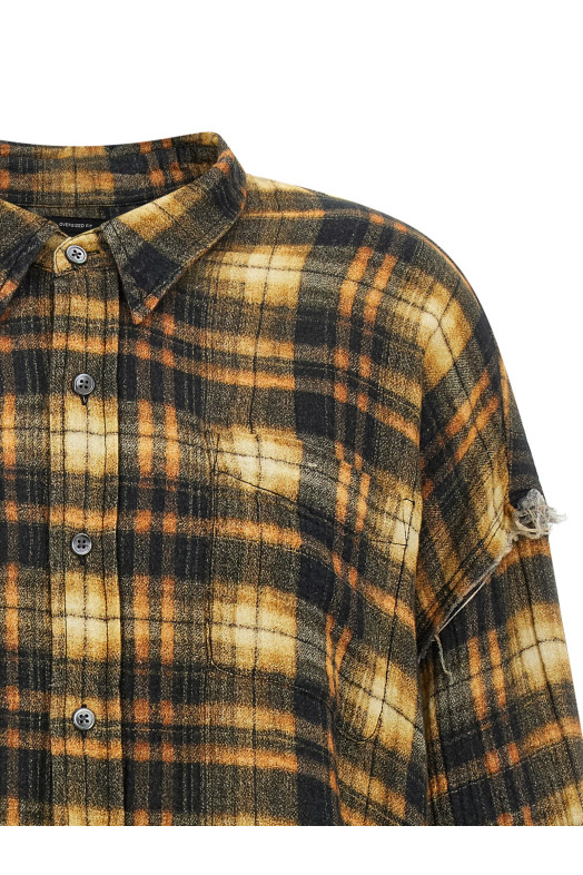 Рубашка с необработанным краем, коричневая R13 R13WR075R918BBROWNPLAID