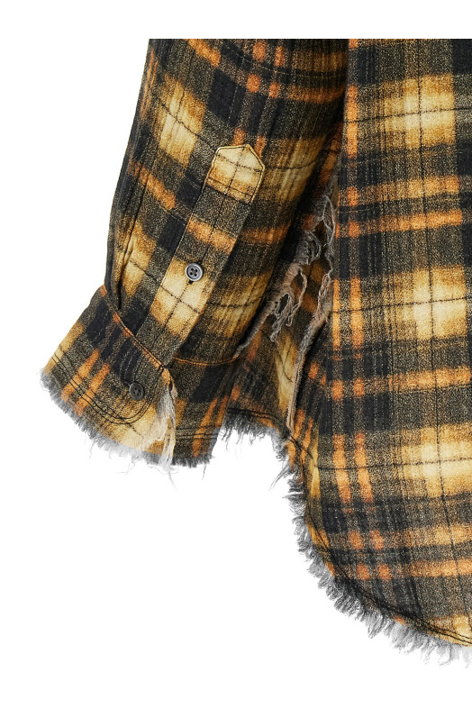 Рубашка с необработанным краем, коричневая R13 R13WR075R918BBROWNPLAID