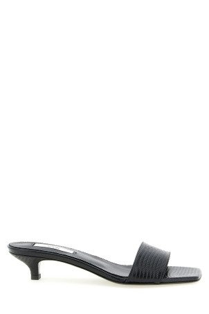 Lizard leather sandals Black