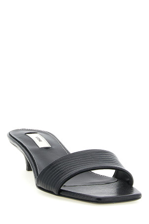 Lizard leather sandals Black