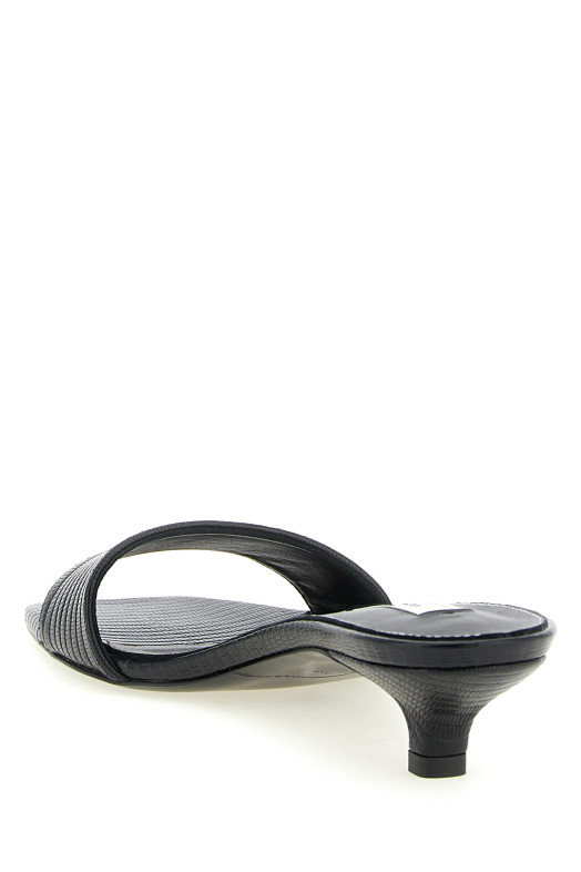 Lizard leather sandals Black