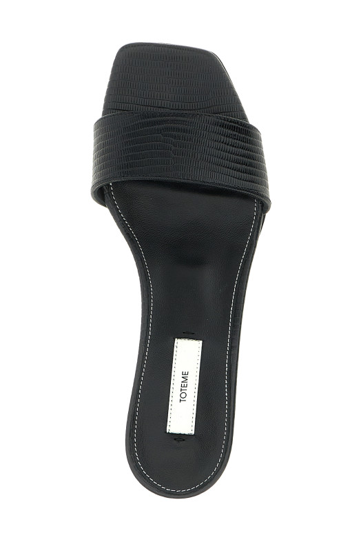 Lizard leather sandals Black