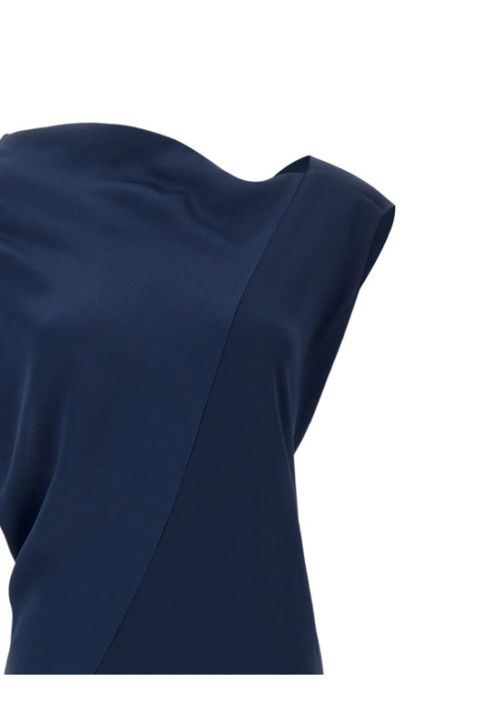 Draped asymmetrical dress  Blue