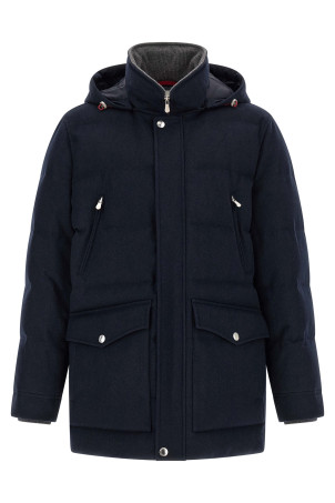 Wool flannel parka  Blue