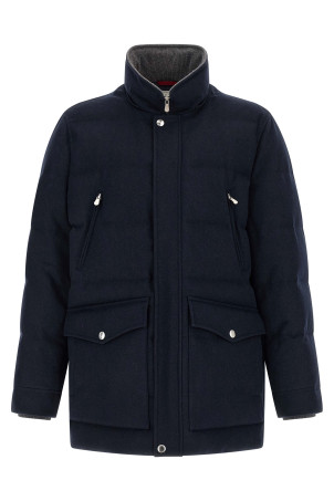 Wool flannel parka  Blue