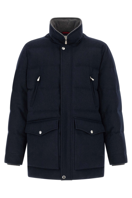 Wool flannel parka  Blue