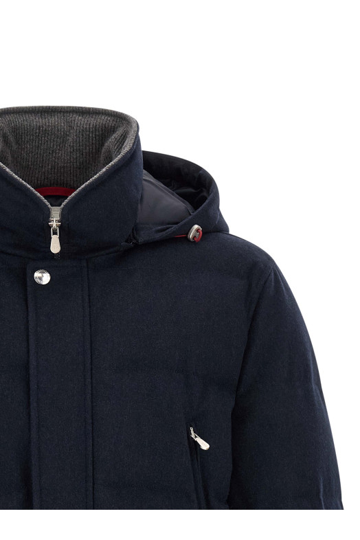 Wool flannel parka  Blue