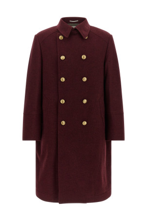 Cashmere double-breasted coat  Bordeaux