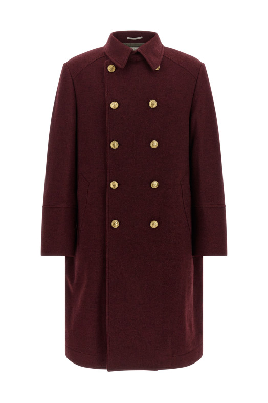 Cashmere double-breasted coat  Bordeaux