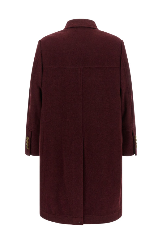 Cashmere double-breasted coat  Bordeaux