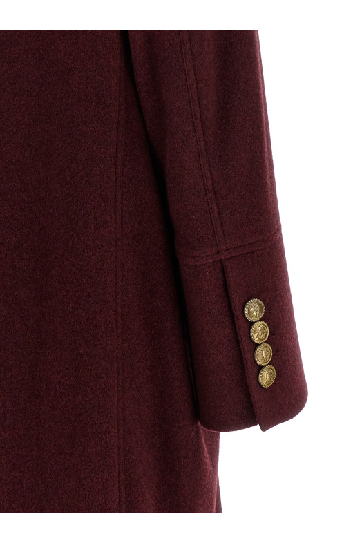 Cashmere double-breasted coat  Bordeaux