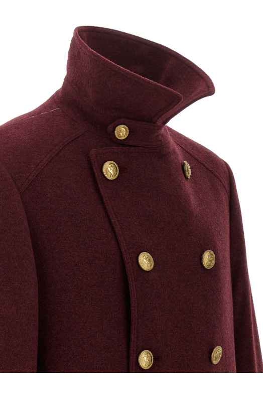 Cashmere double-breasted coat  Bordeaux