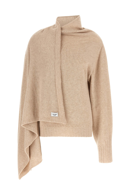 Sweater with scarf  Beige