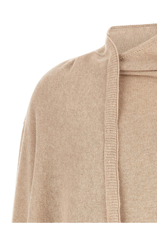 Sweater with scarf  Beige