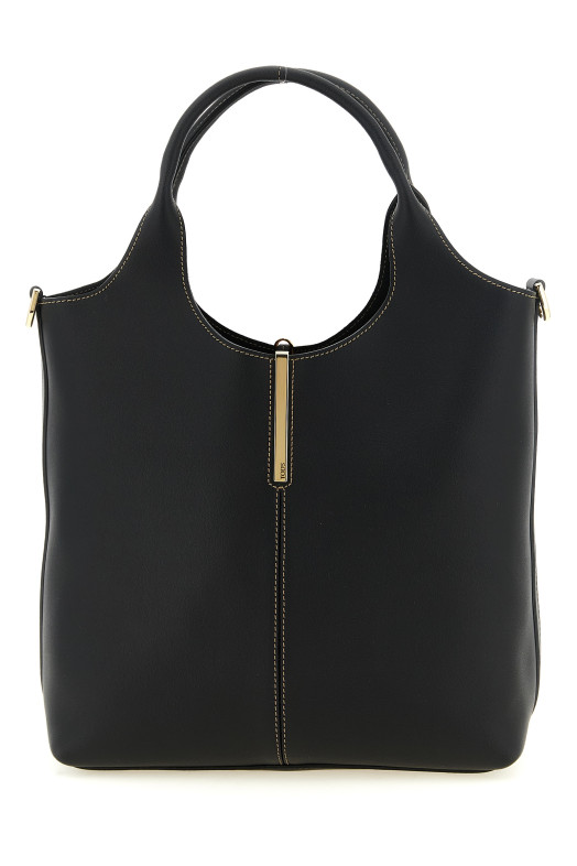 Small metal plate shopping bag Black