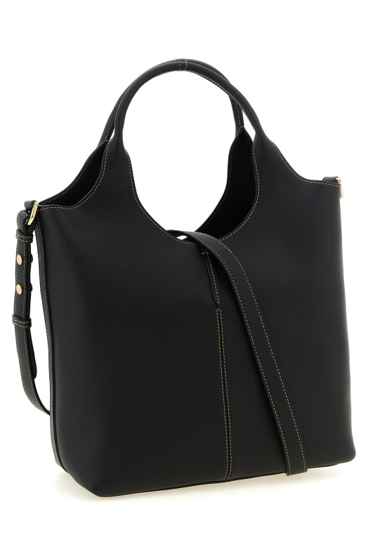 Small metal plate shopping bag Black