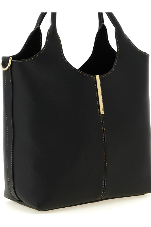 Small metal plate shopping bag Black