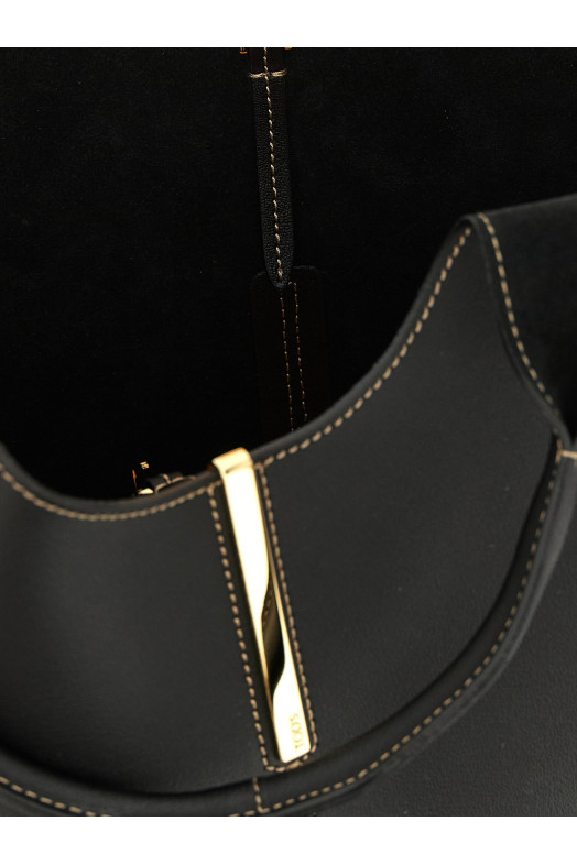 Small metal plate shopping bag Black