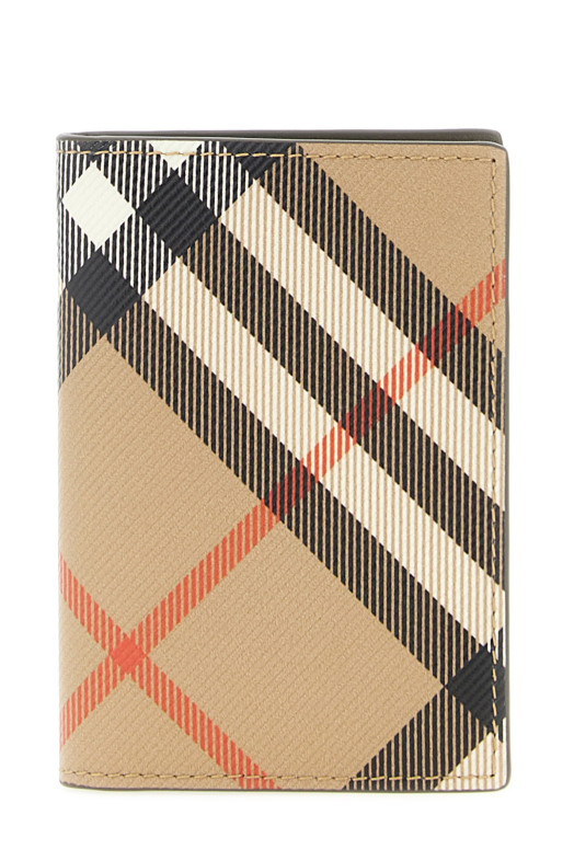 Check card holder Beige