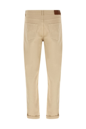 Coat of arms embroidery jeans Beige