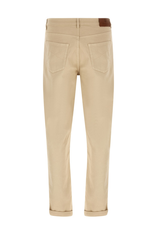 Coat of arms embroidery jeans Beige