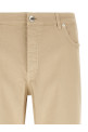 Coat of arms embroidery jeans Beige