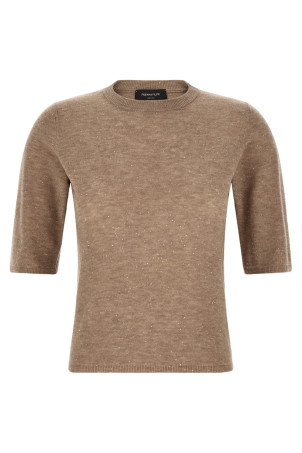Micro sequin t-shirt Beige