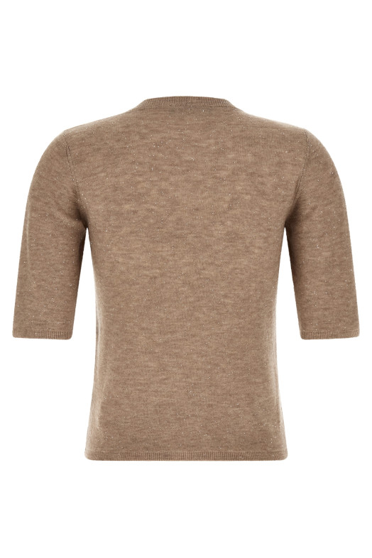 Micro sequin t-shirt Beige