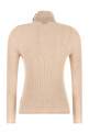 Textured wool turtleneck sweater Beige